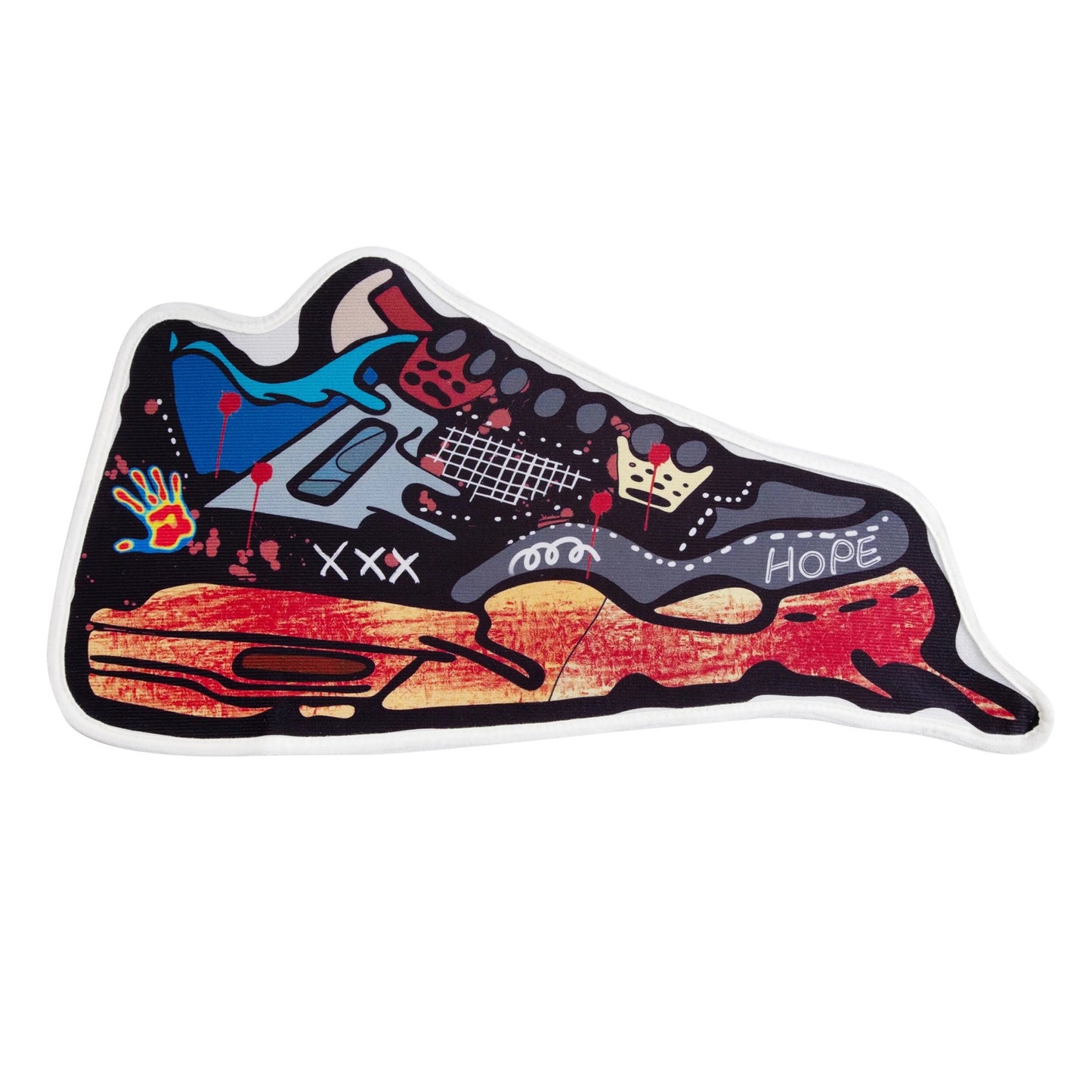 J4 Inspired Dark Hope Graffiti Sneaker Mat Rug