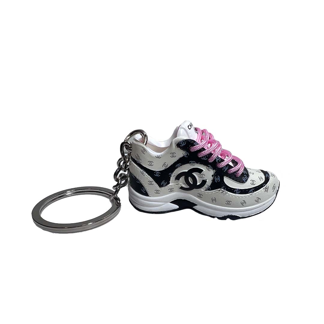 Inspired By Chanel Black White Keyring