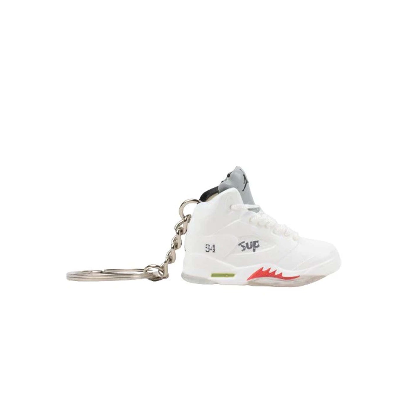 Inspired By Supreme X Air Jordan 5 White Keyring