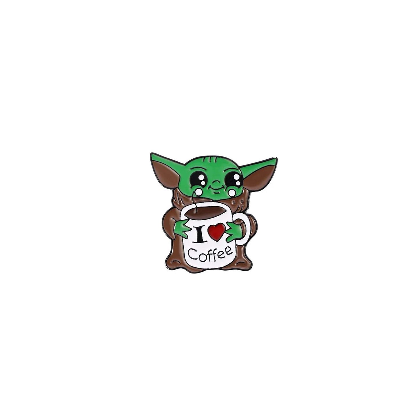 I Love Coffee Yoda Pin Badge