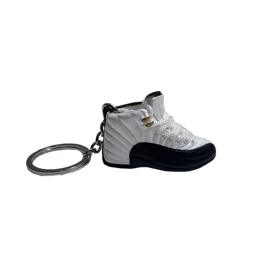 Inspired By Jordan 12 Black White Keyring
