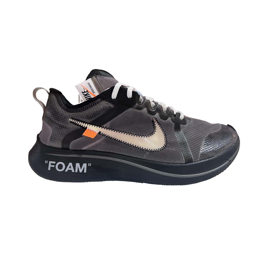 Nike X Off White Zoom Fly Black Silver UK10 *ReNew