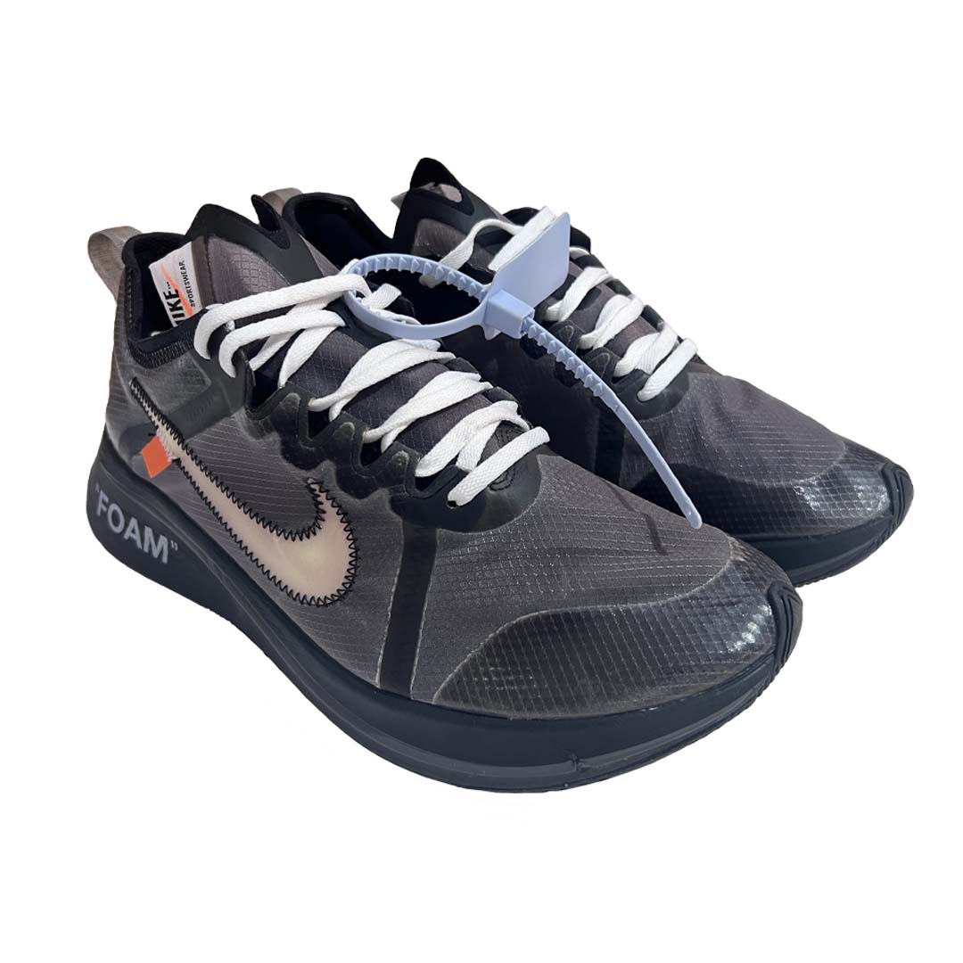 Nike X Off White Zoom Fly Black Silver UK10 *ReNew